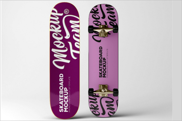 Multi colour Skateboard Mockup Design