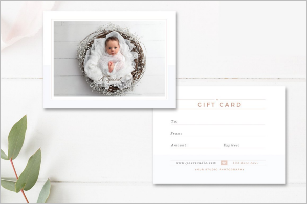 Newborn Photographer Gift Card Template