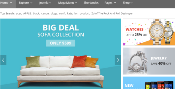 Online Furniture StoreÂ VirtueMart Theme