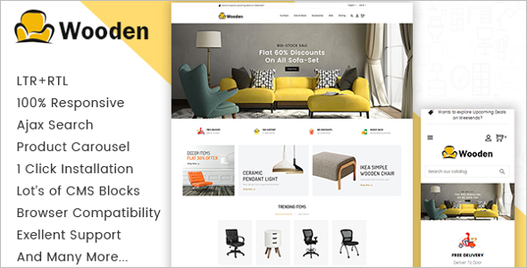 Online Wood Furniture Prestashop Theme