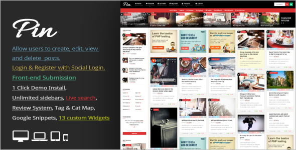 Personal Grid Style WordPress Template