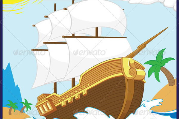 Pirate Ship on the Shore Design