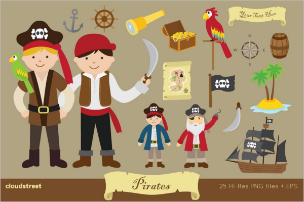 Pirates Clip Art Vector Design