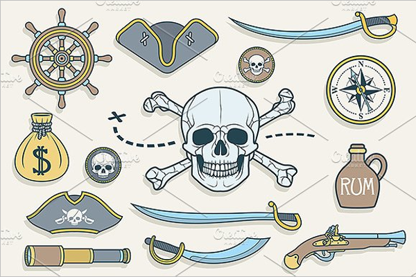 Pirates Set Vector Design