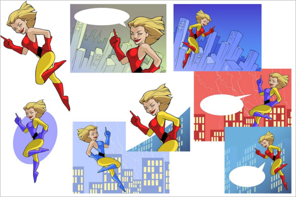 Powerful Superhero Cartoon Template