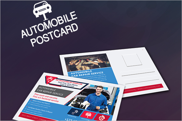 Printable Automobile Postcard Templates