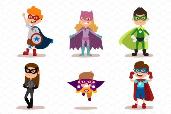 Realistic Superhero Cartoon Template