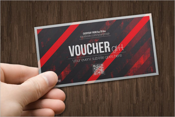 Red Color Gift Voucher Template