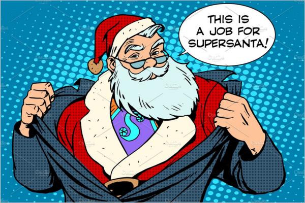 Santa Claus Super Hero Cartoon Template