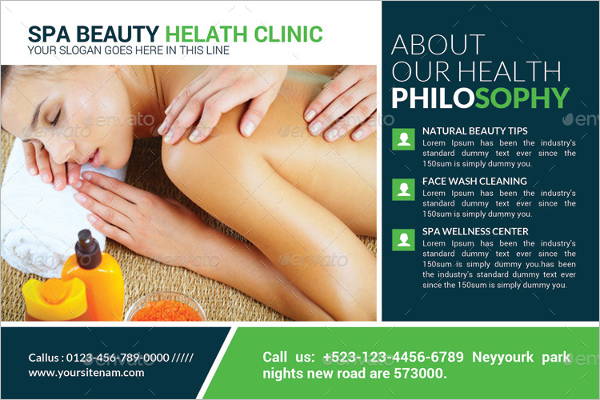 Spa Center Postcard Template