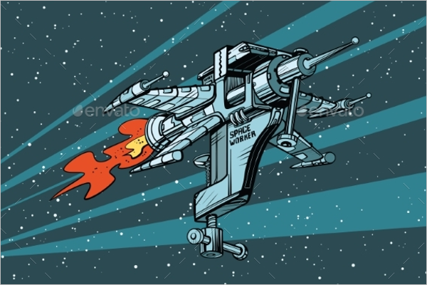 Space Ship Toopl Vector Art