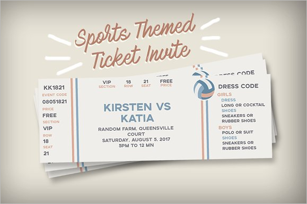 Sports Ticket Invitation Template