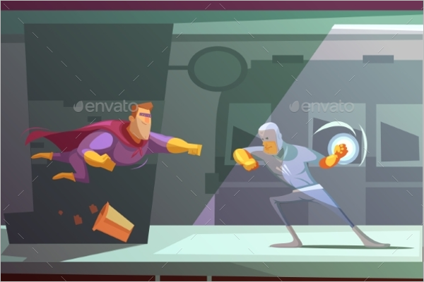 Superhero Retro Cartoon Design