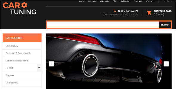 Tuning Parts VirtueMart Theme
