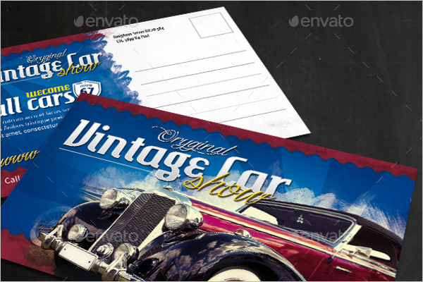 Vintage Cars Event Postcard Template