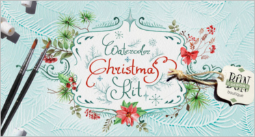 Watercolor Christmas set