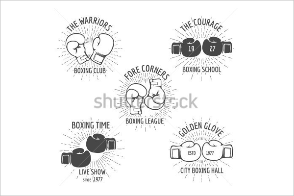 Abstract Boxing Badges Template
