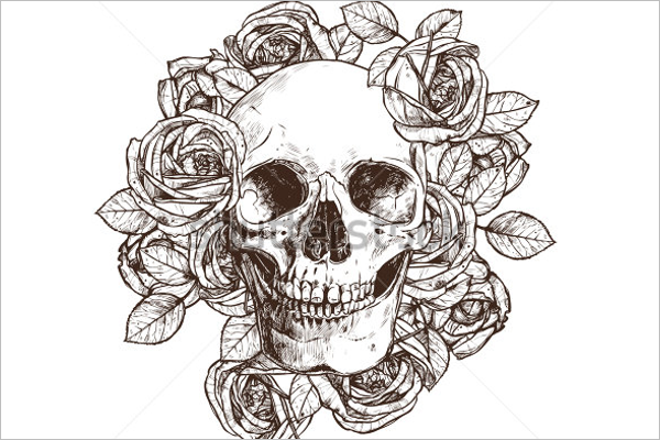 Abstract Skull Tattoo Design