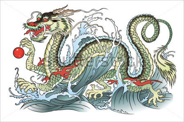 Ancient Dragon Tattoo Design