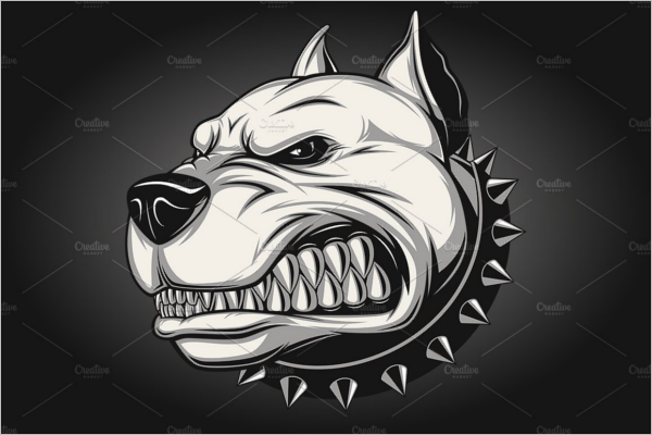 Angry dog Cartoon Template