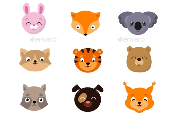 Baby Animal Faces Vector Design
