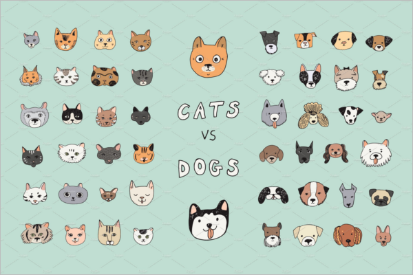 Best Animal Faces Vector Design