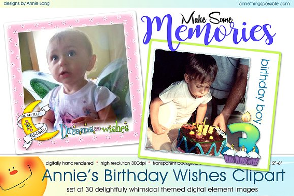 Birthday Wishes Clipart Template