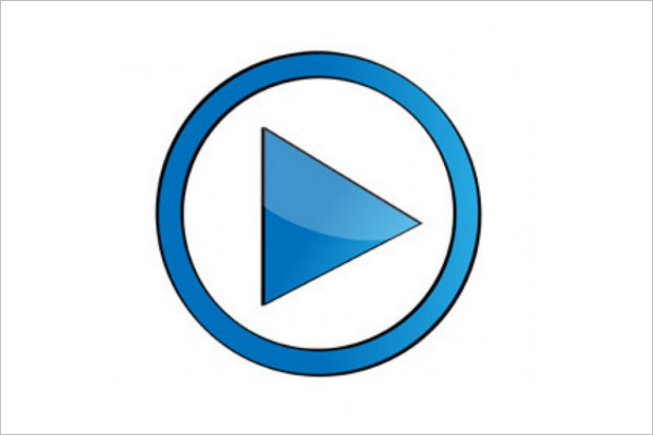 Blue Play Button Design