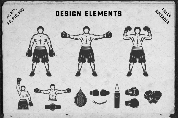 Boxing Badge Template Design