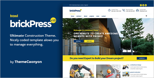 BrickPress Building HTML5 Template