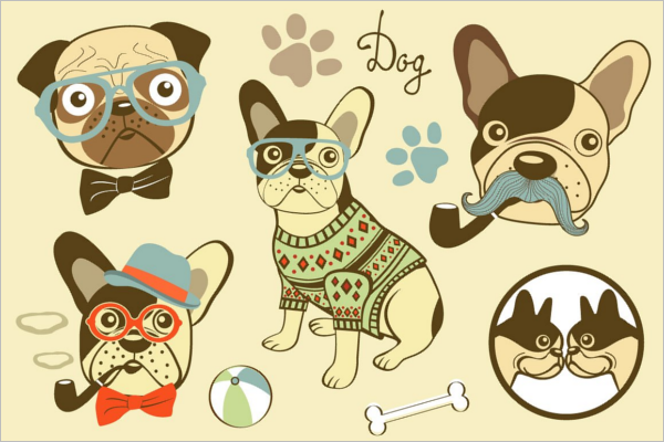 Cartoon Dog Head Vector Design