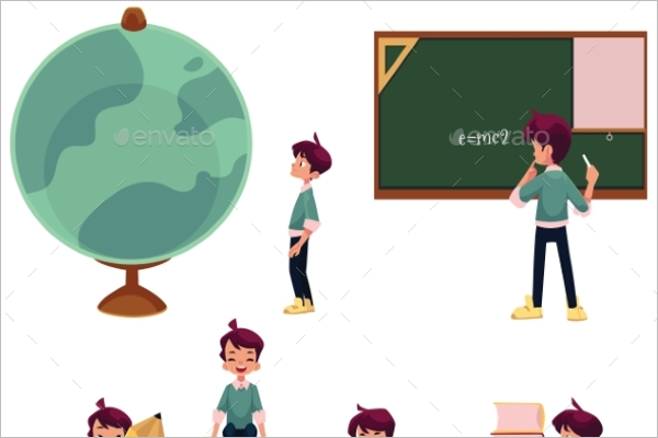 Cartoon Schoolboy Vector Illustration