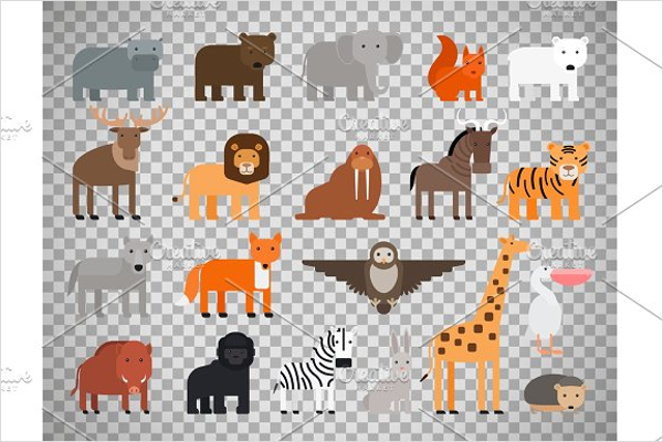 Cartoon Zoo Animals Design
