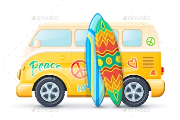 Classic Bus Vector Illustration
