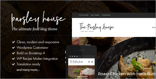 Clean Food Recipe WordPress Theme