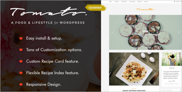 Custamizable Food WordPress Theme