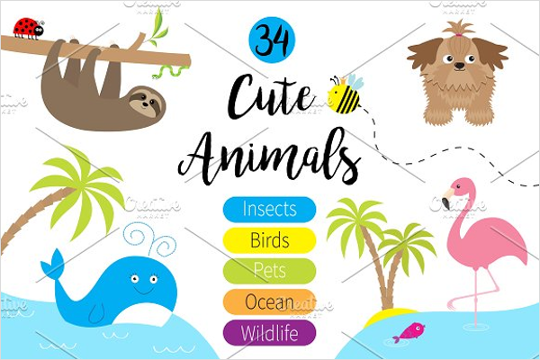 Cute Cartoon Animals Template