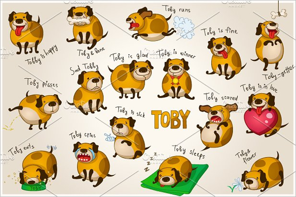Cute cartoon Dog Template