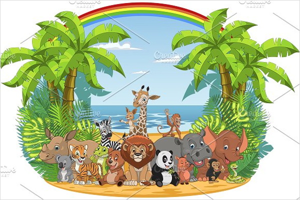 Editable Cartoon Elephant Design