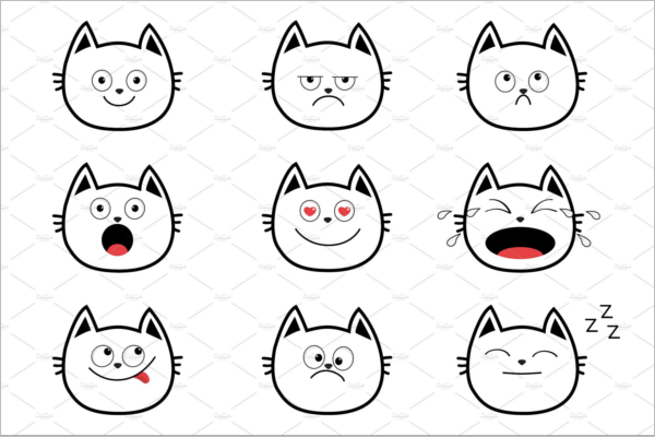 Emoji Cat Face Vector Design