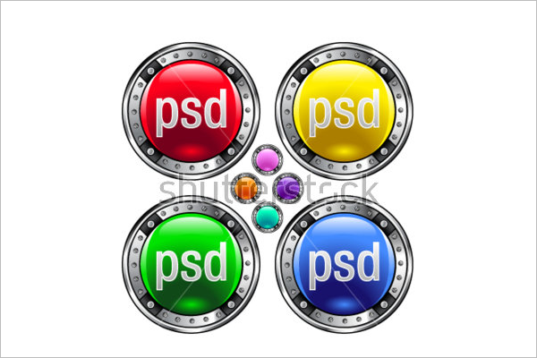 Free Web Button PSD Template