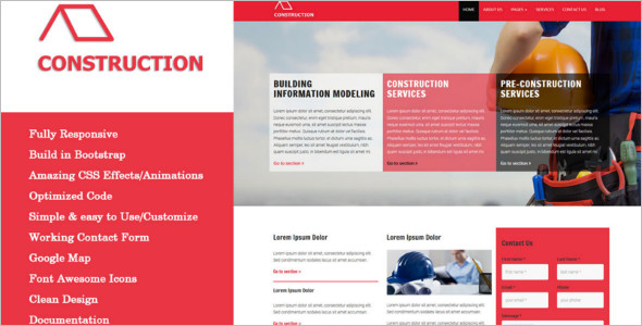 Fully Responsive Construction HTML5 Template
