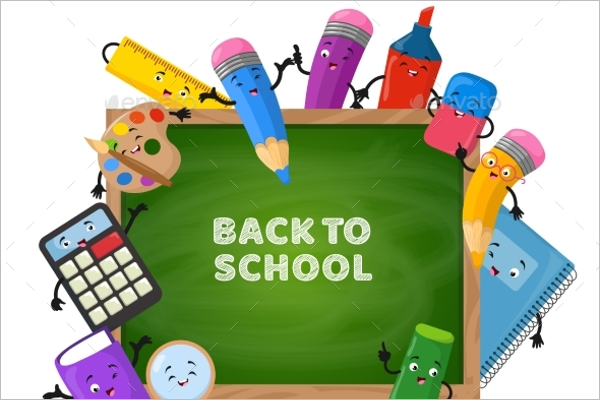 Green Chalkboard Back to School Background