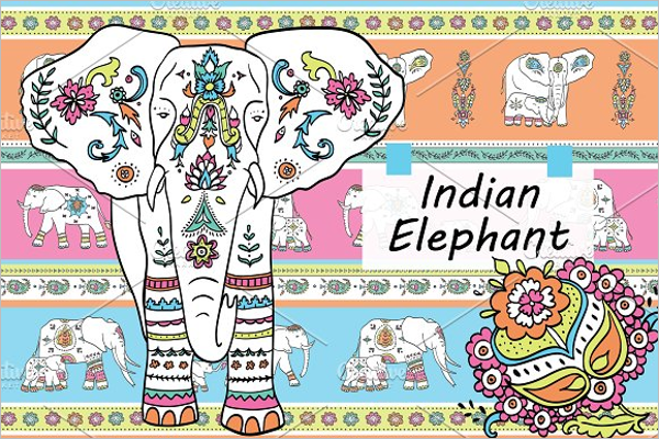 Indian Cartoon Elephant Template