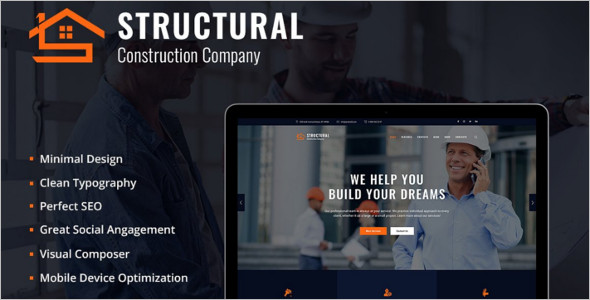 Minimal Construction Building HTML Template