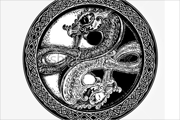 Modern Tattoo Dragon Design