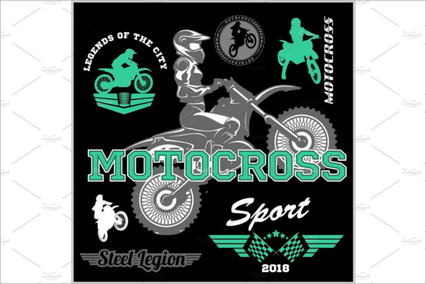 Motocross Rider Badge Logo Design