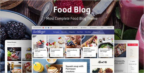 Personal Food Recipe Blog WordPress Theme