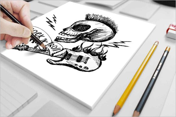 Printable Skull Tattoo Design