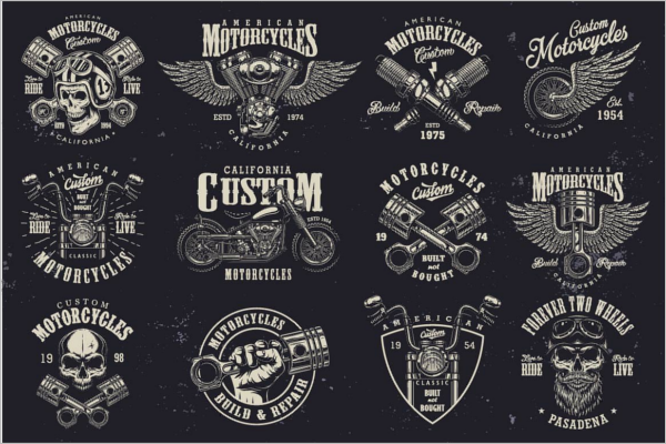 Retro Motorcycle Logo Design